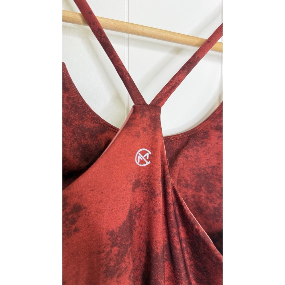 MC Match Club Red Abstract Print Tennis Dress Built In Shorts Pockets Size M - Picture 7 of 10